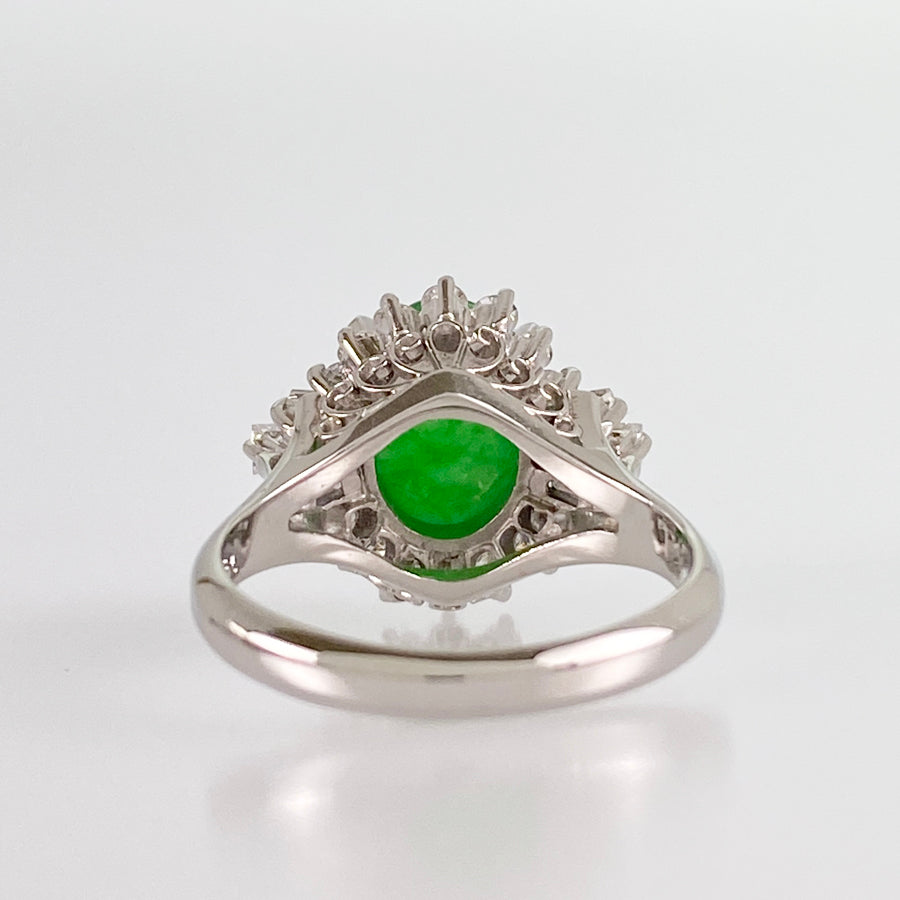 Ring Platinum jade diamond