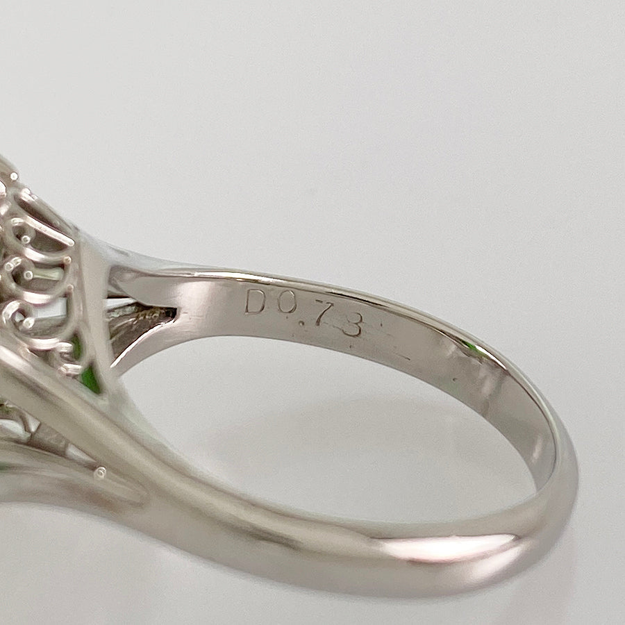 Ring Platinum jade diamond