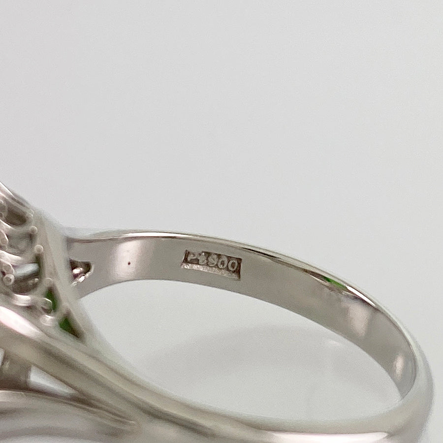 Ring Platinum jade diamond