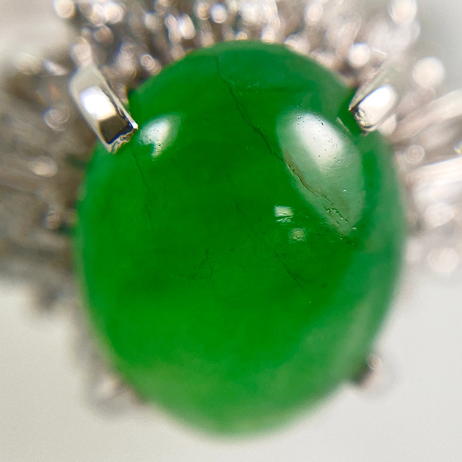 Ring Platinum jade diamond