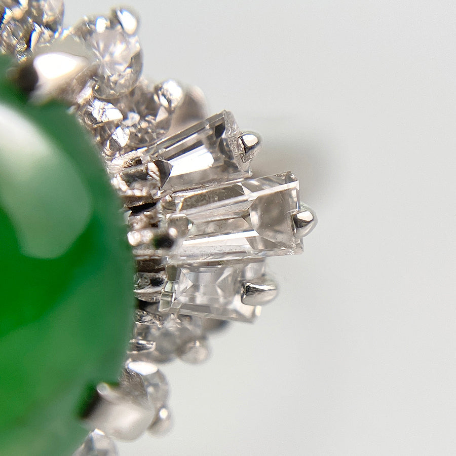 Ring Platinum jade diamond