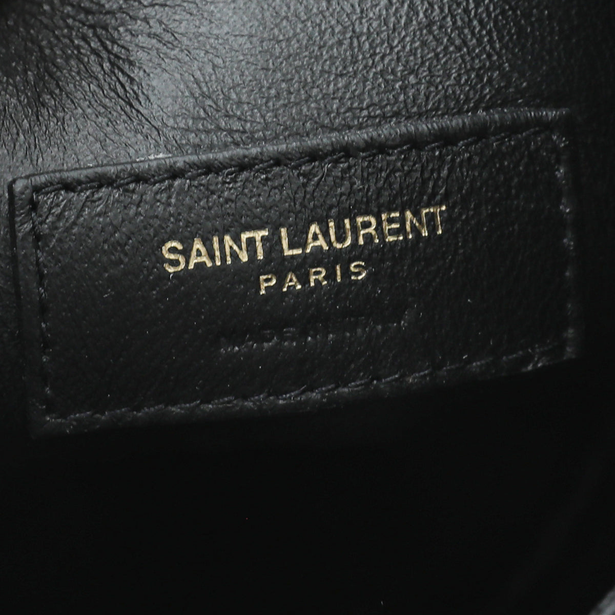 YSL Black Anja Embroidered Bucket Small Bag