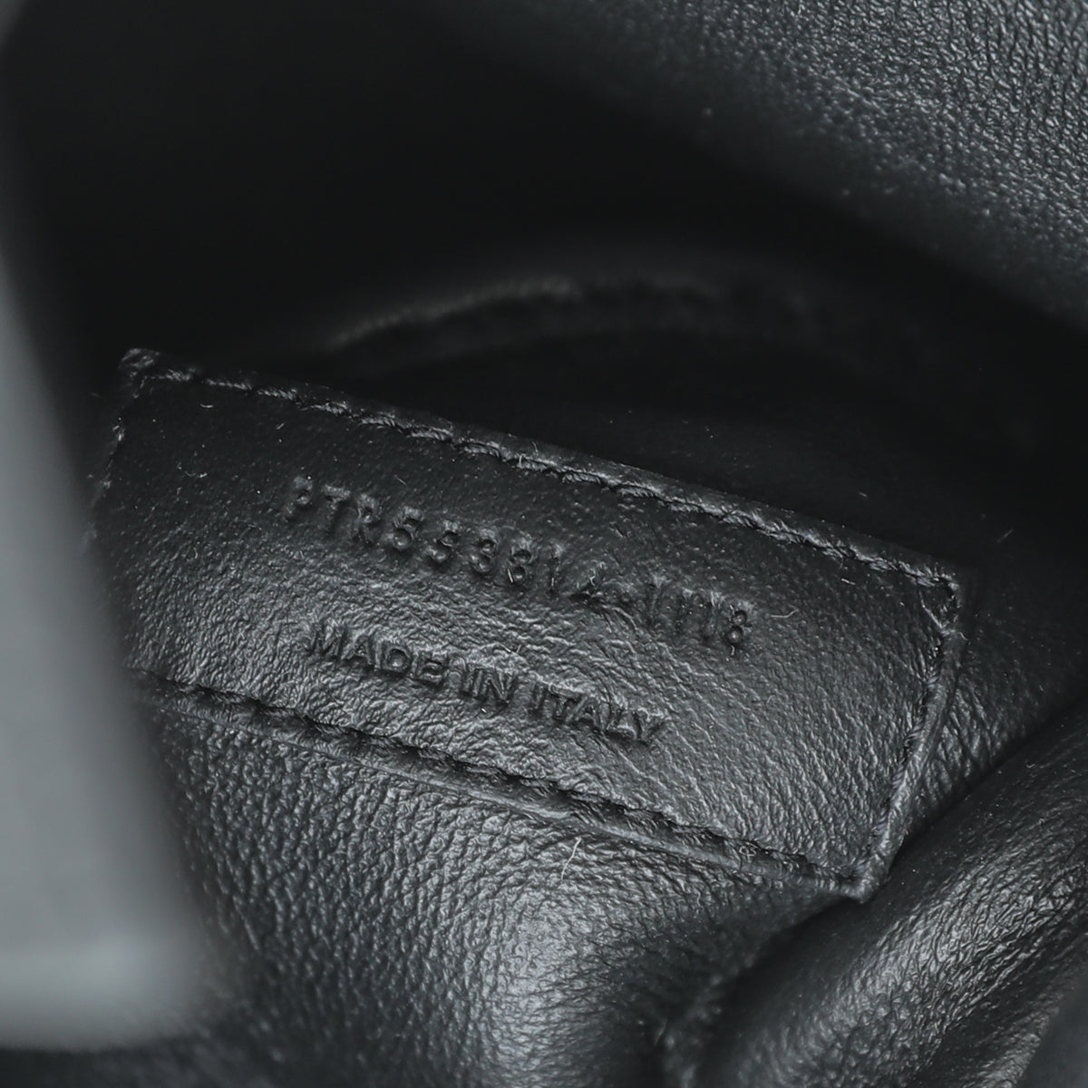 YSL Black Anja Embroidered Bucket Small Bag