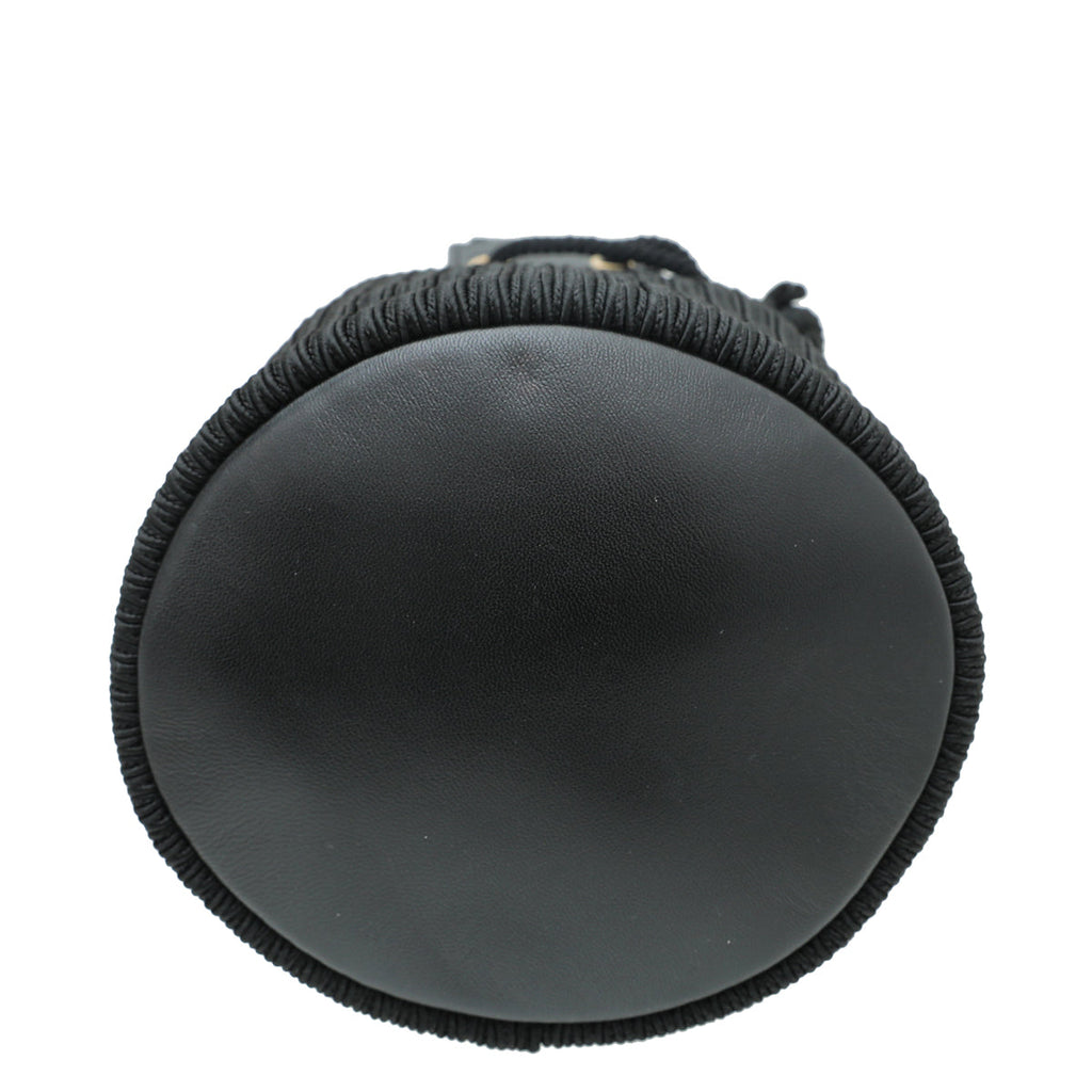 YSL Black Anja Embroidered Bucket Small Bag