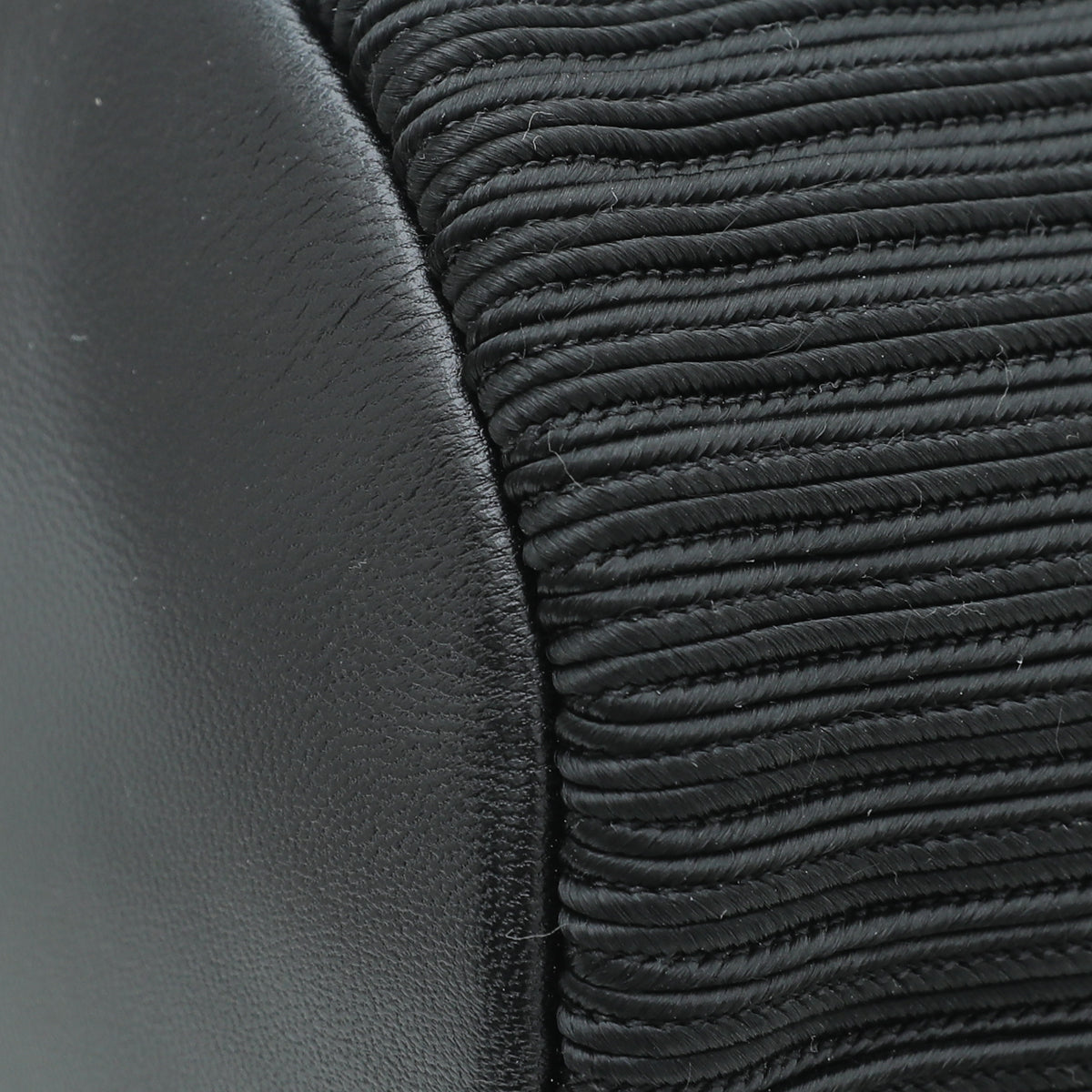 YSL Black Anja Embroidered Bucket Small Bag