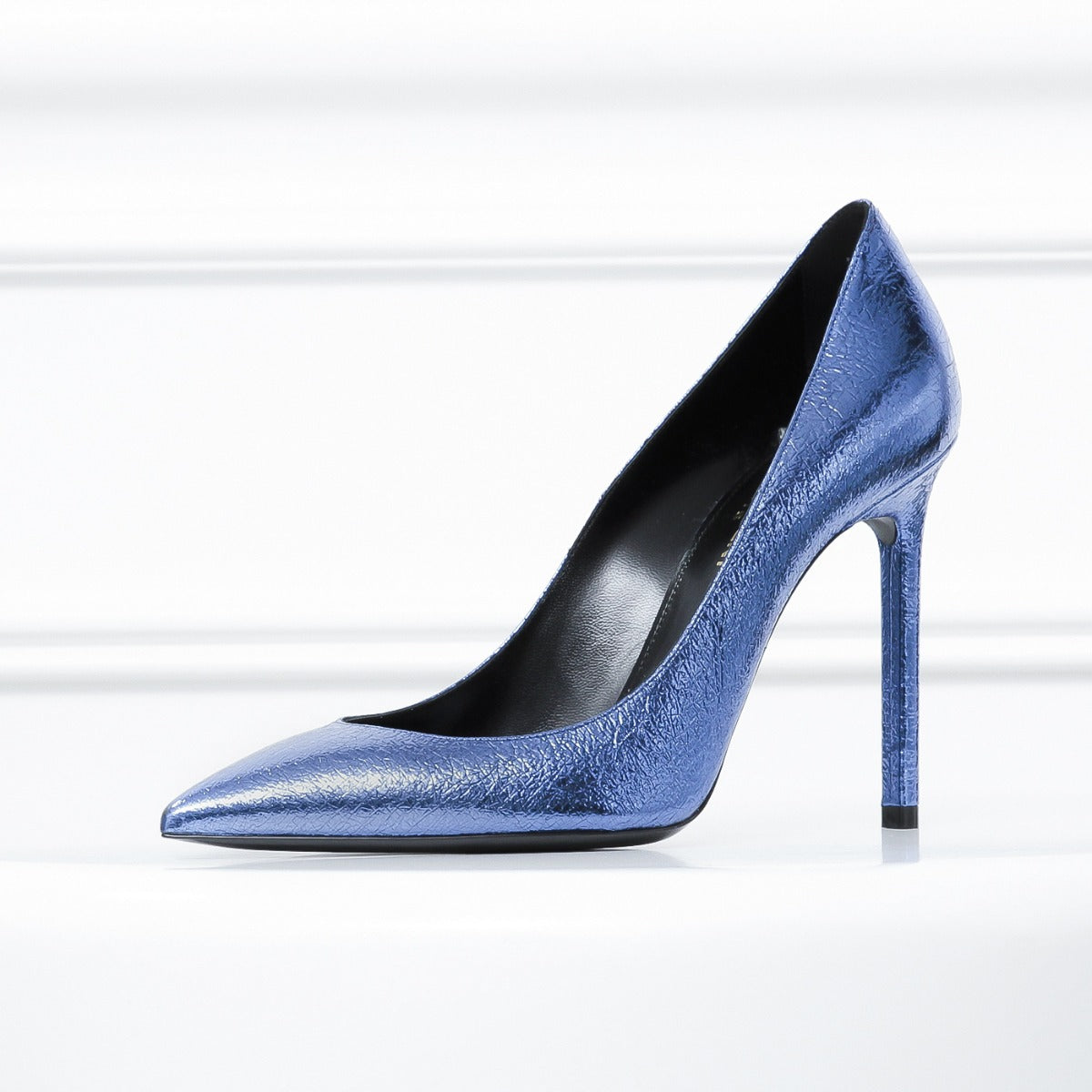 YSL Metallic Royal Blue Anja Pumps 37.5