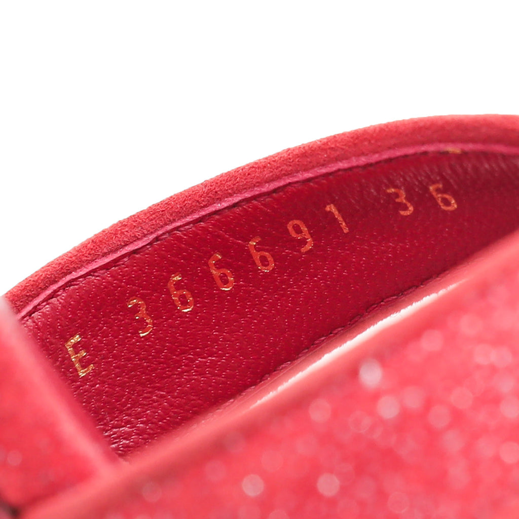 YSL Red Suede & Glitter Tribute Mid Heel 36
