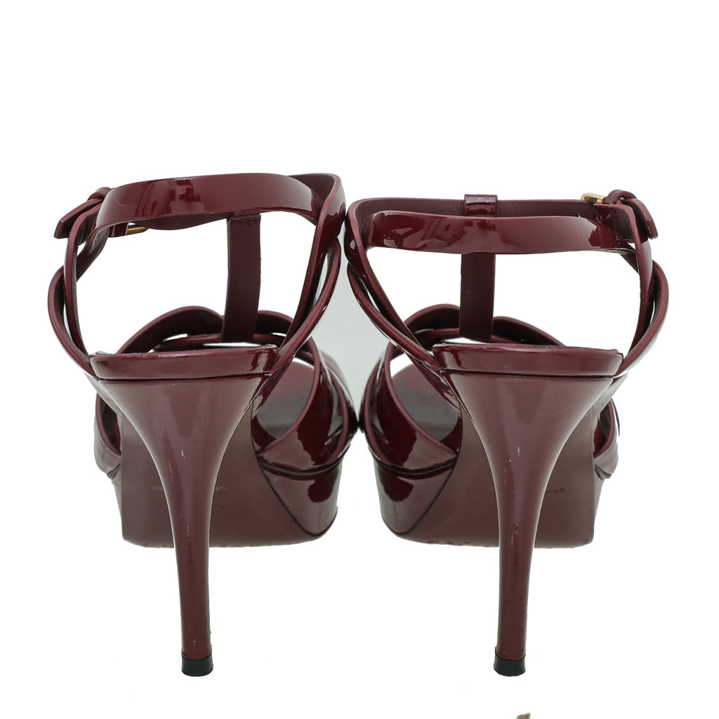 YSL Dark Red Tribute Sandals 40