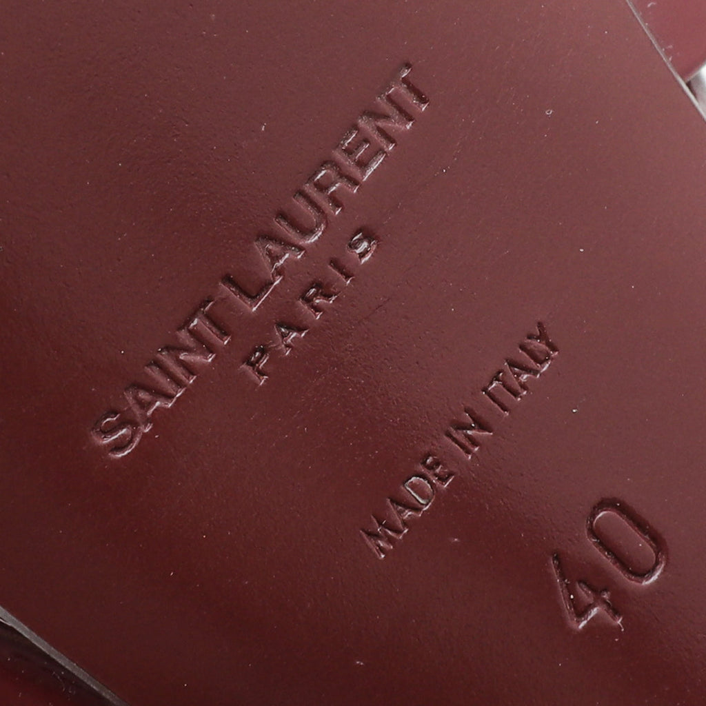 YSL Dark Red Tribute Sandals 40