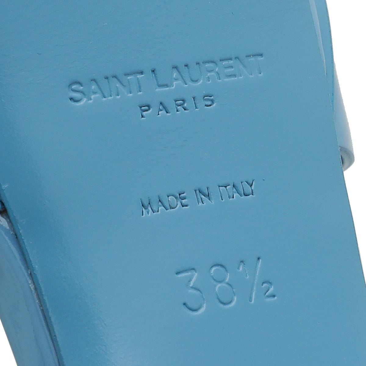 YSL Blue Mid Heel Tribute Sandals 38.5