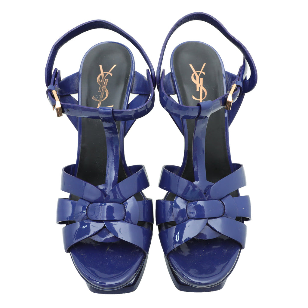 YSL Blue Tribute Sandal 38