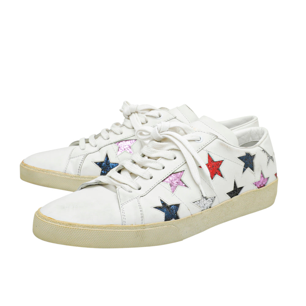 YSL White Multicolor Stars Court Classic SL-06 California Sneakers 44