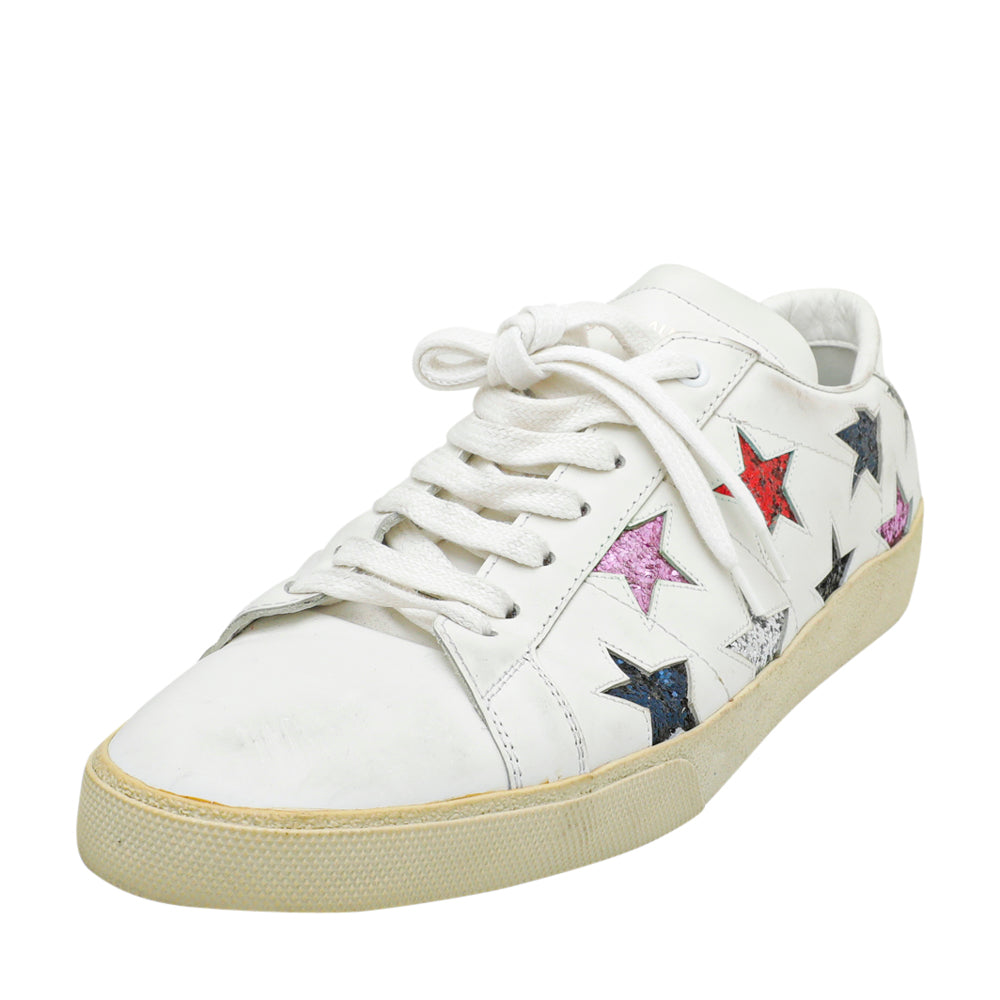 YSL White Multicolor Stars Court Classic SL-06 California Sneakers 44