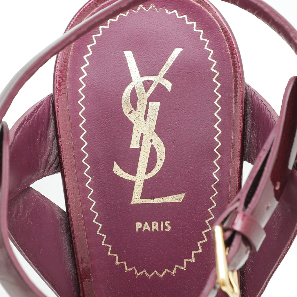 YSL Wine Tribute Sandal 39.5