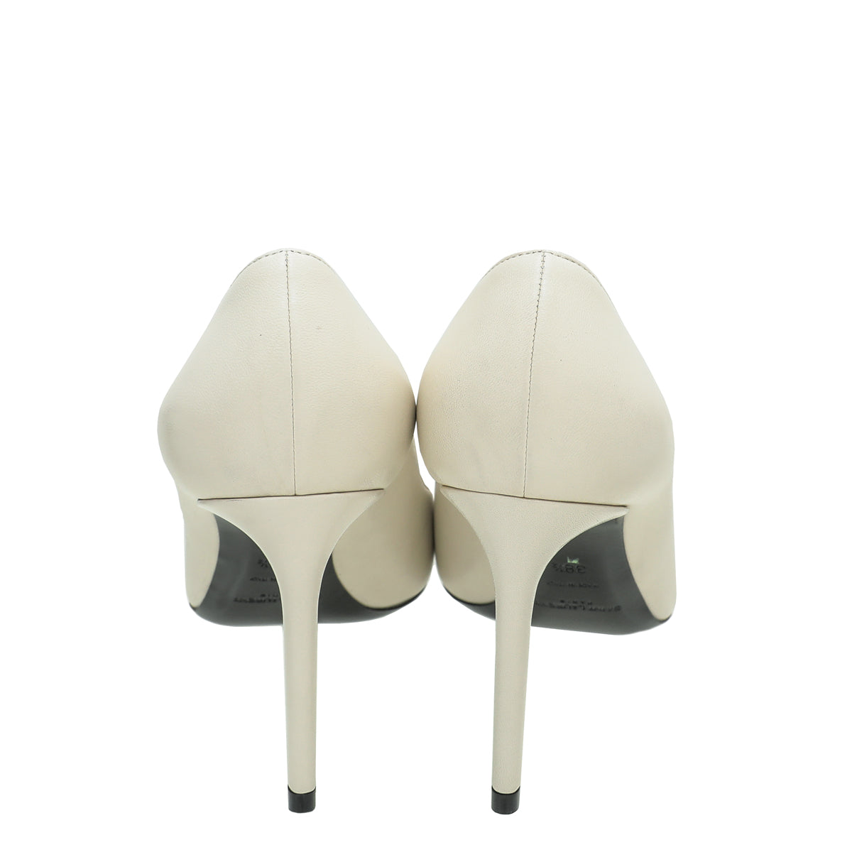YSL White Pearl Zeo 85 Pumps 38.5
