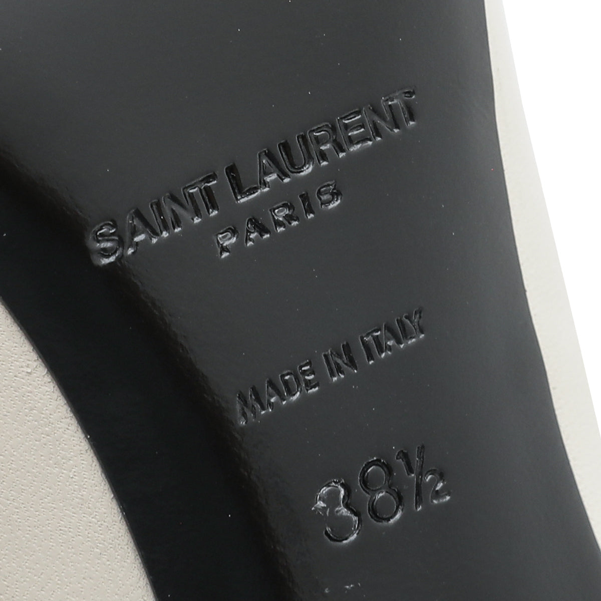 YSL White Pearl Zeo 85 Pumps 38.5