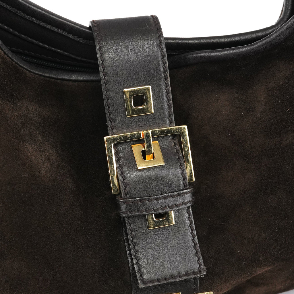 Brown Suede Leather Shoulder Bag