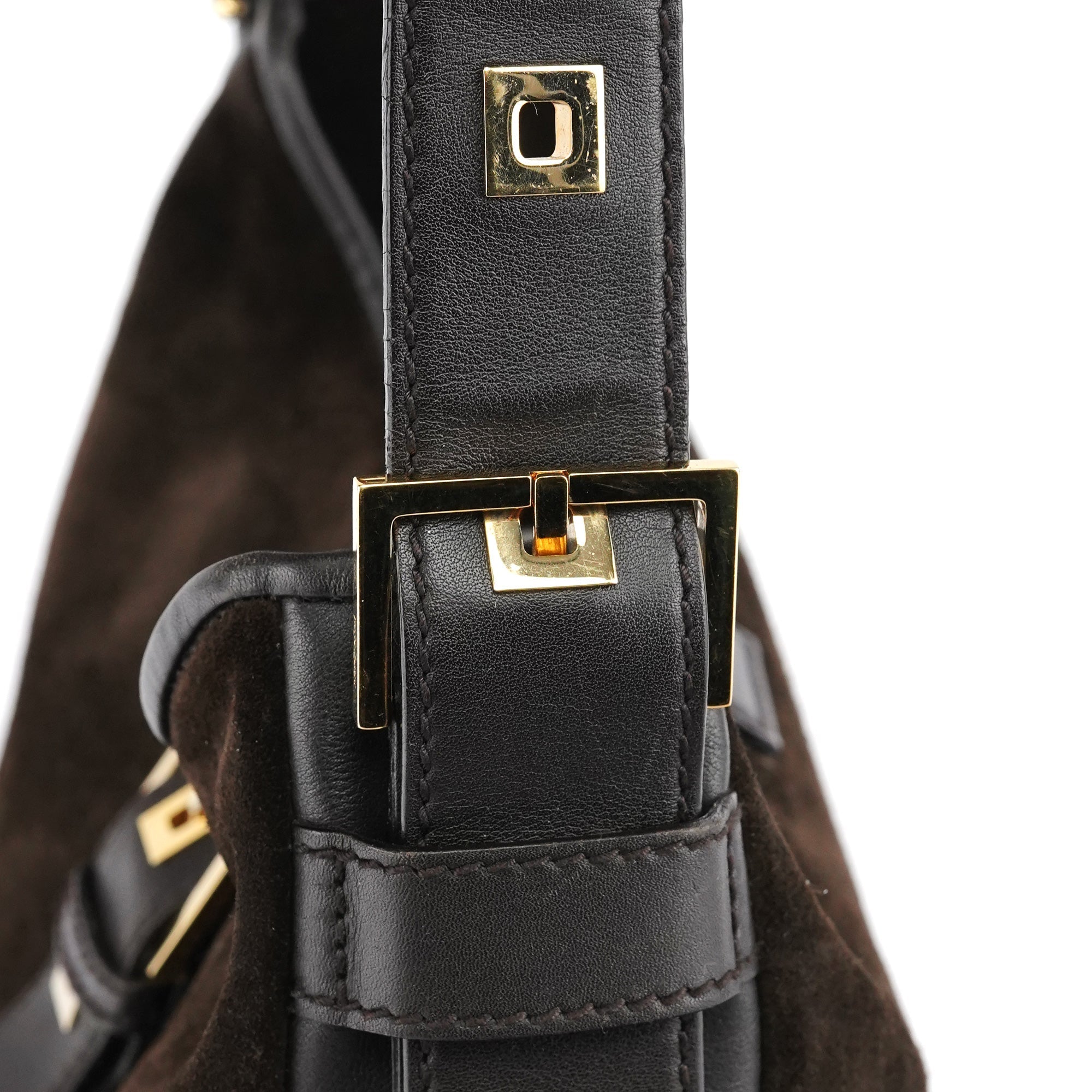 Brown Suede Leather Shoulder Bag