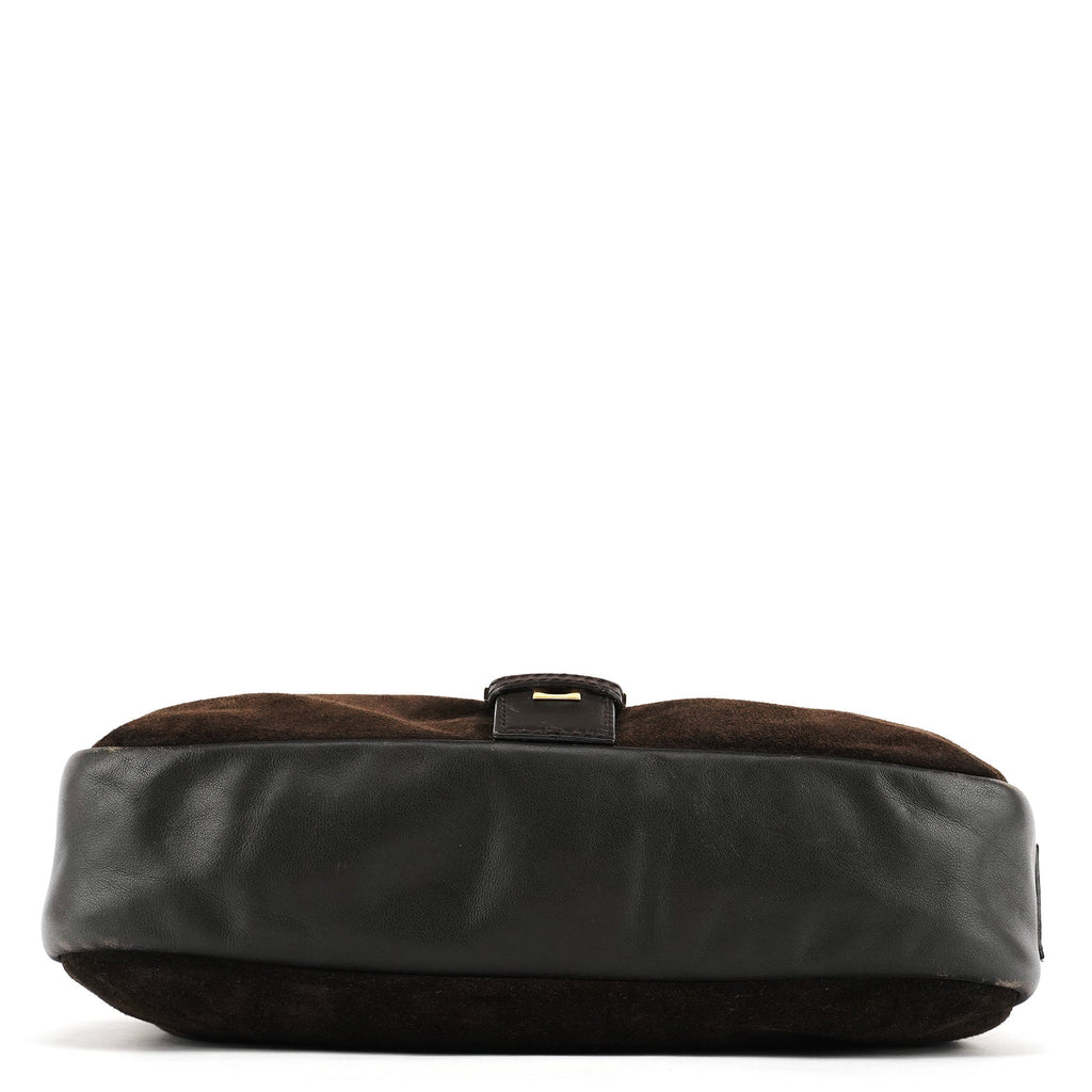 Brown Suede Leather Shoulder Bag