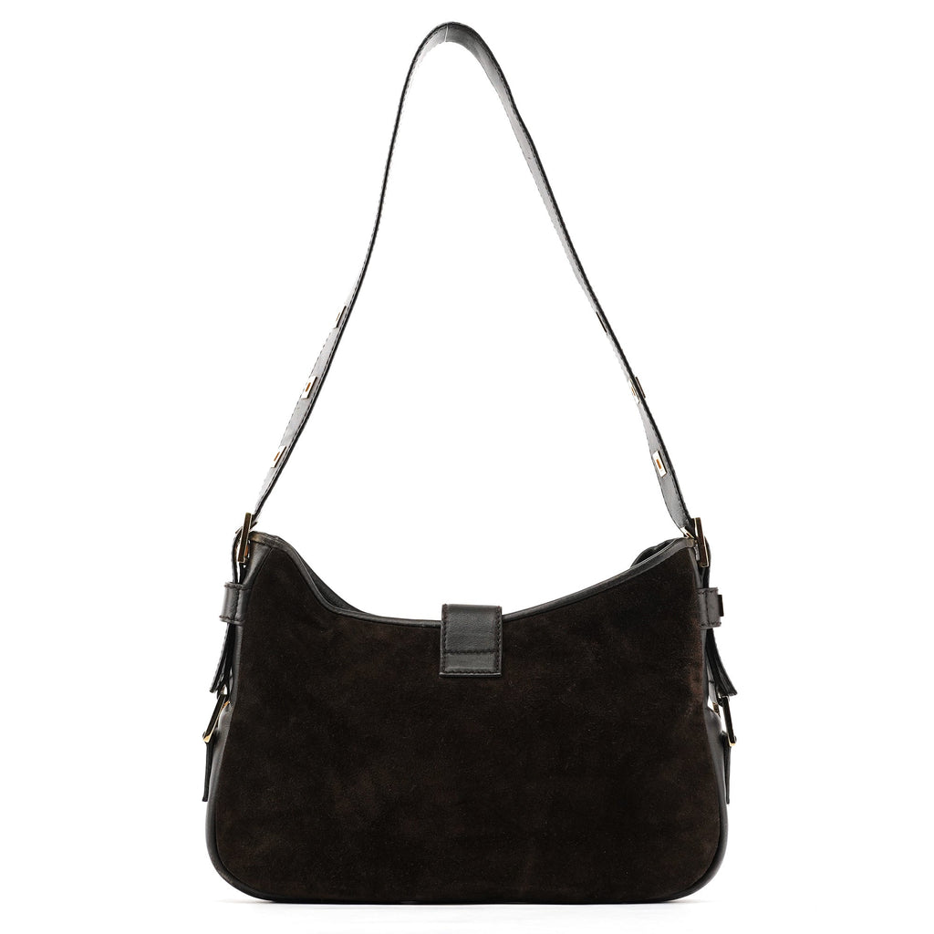 Brown Suede Leather Shoulder Bag