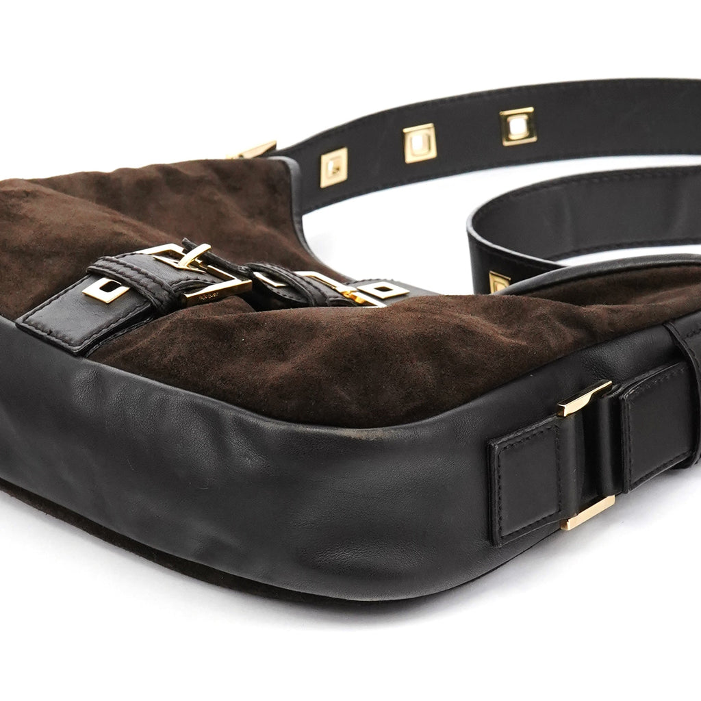 Brown Suede Leather Shoulder Bag