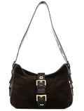 Brown Suede Leather Shoulder Bag