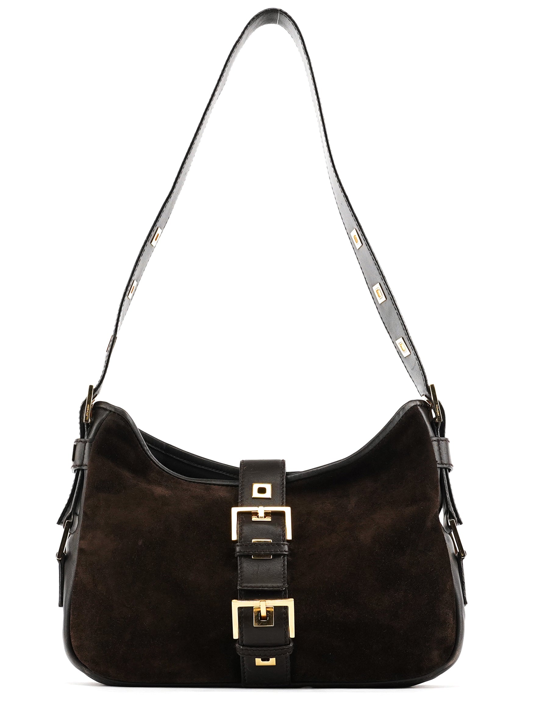 Brown Suede Leather Shoulder Bag