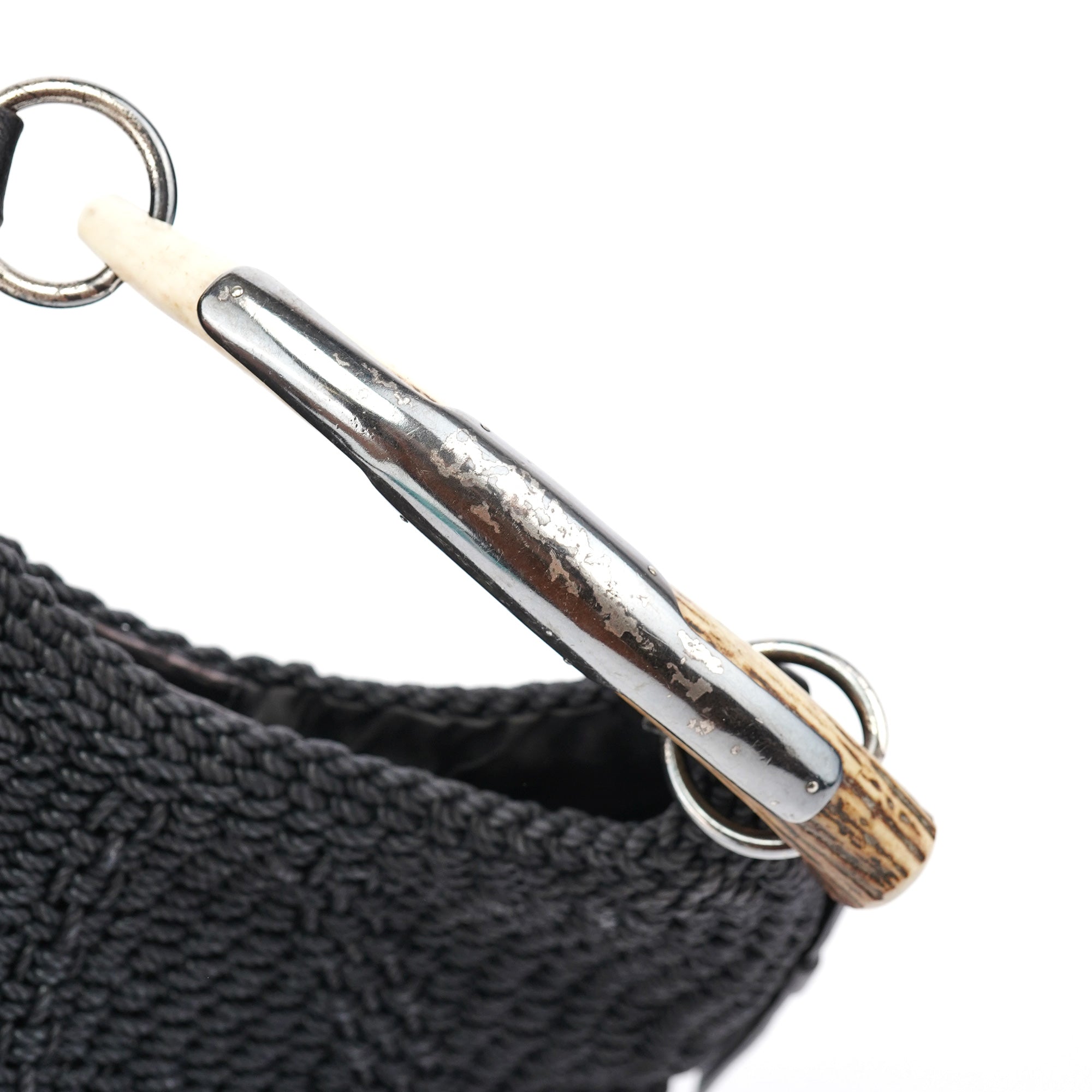 107203 Black Braided Rope Mombasa Shoulder Bag