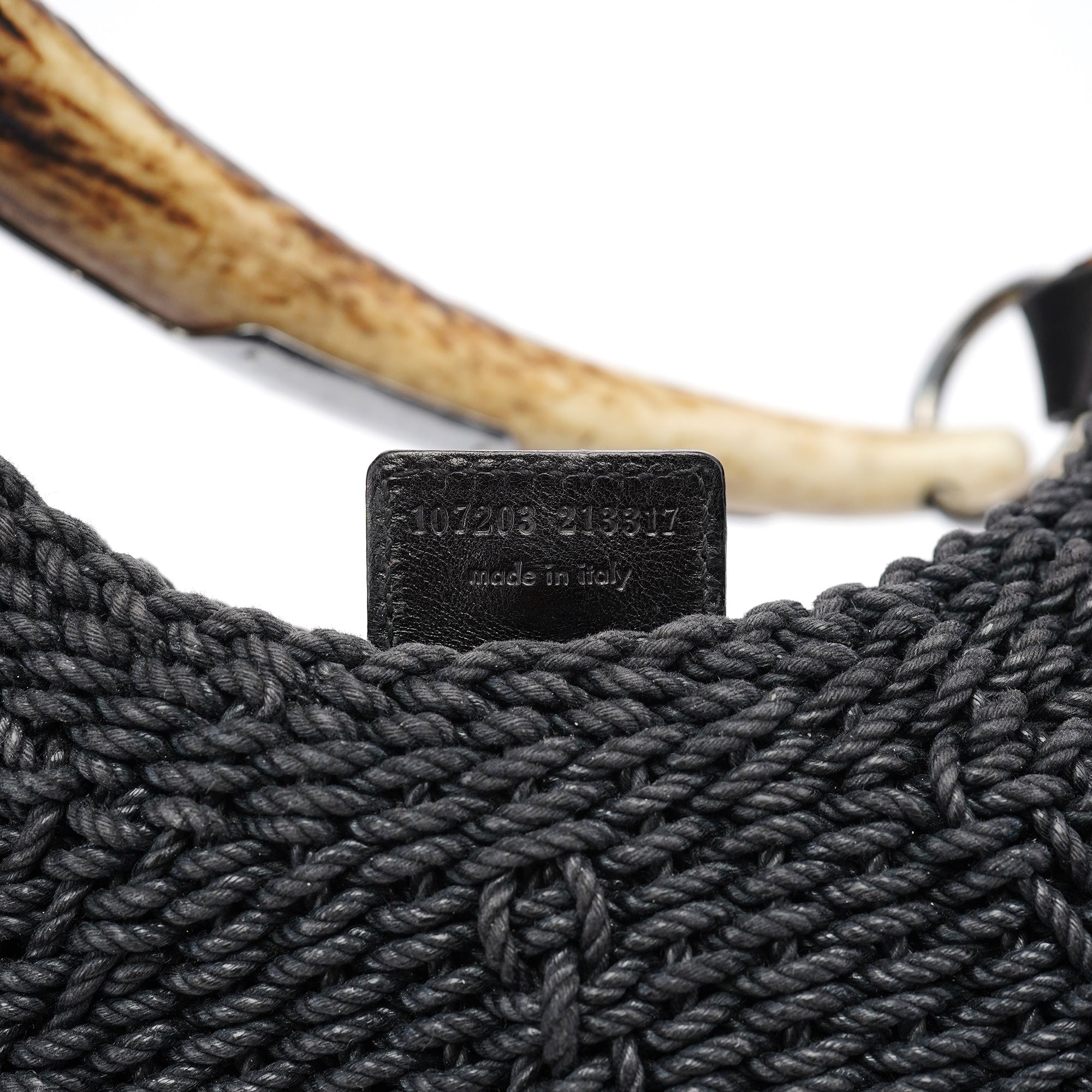 107203 Black Braided Rope Mombasa Shoulder Bag