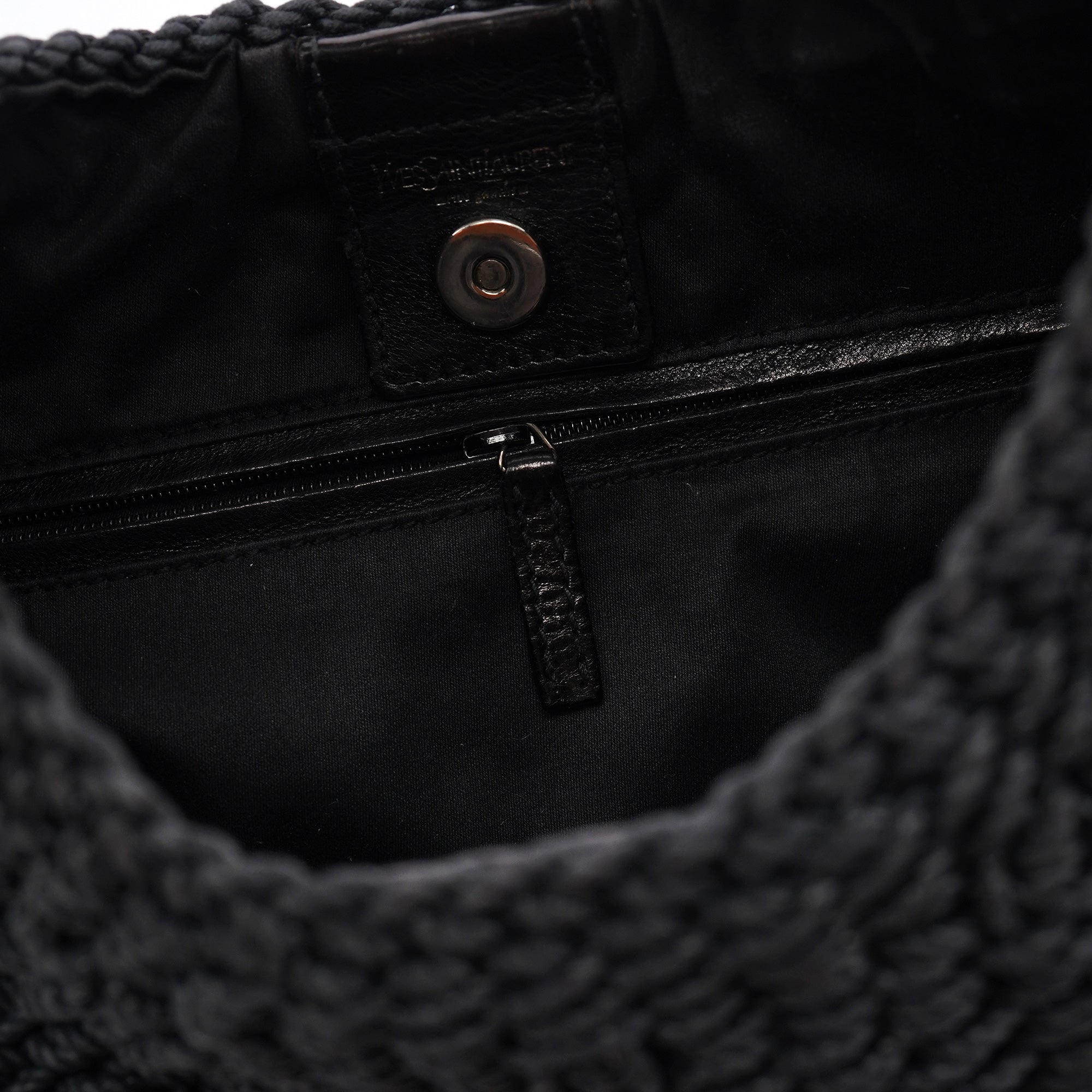 107203 Black Braided Rope Mombasa Shoulder Bag