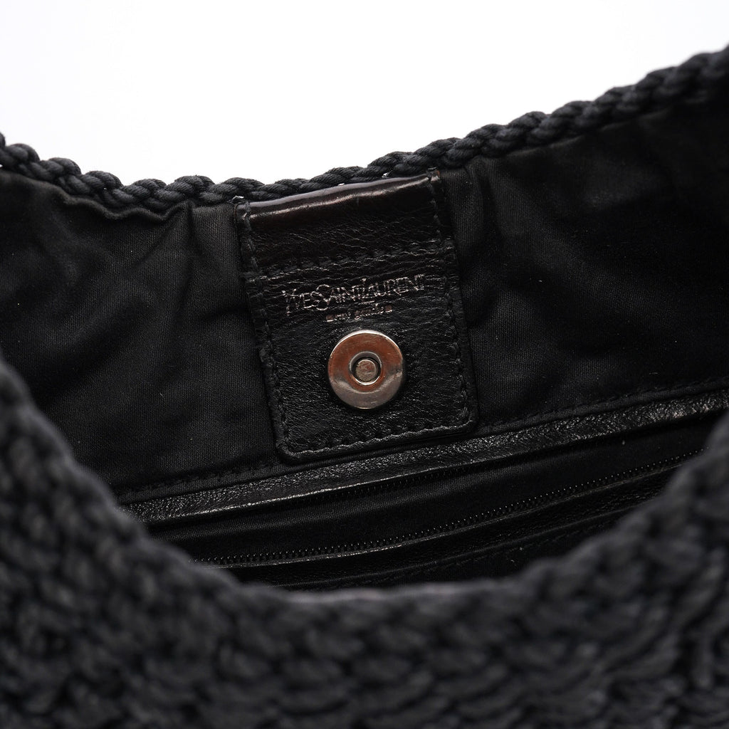 107203 Black Braided Rope Mombasa Shoulder Bag