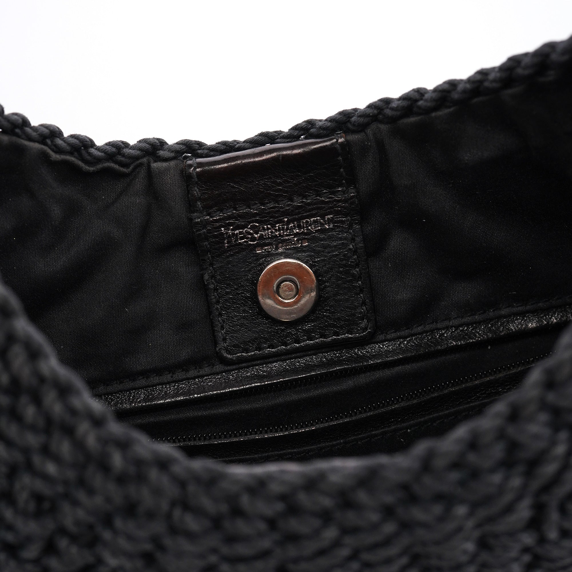 107203 Black Braided Rope Mombasa Shoulder Bag
