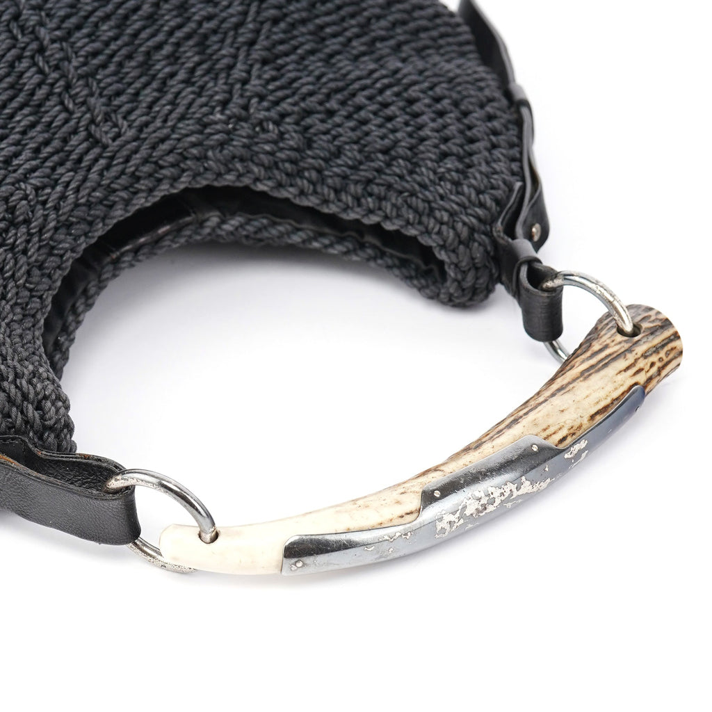 107203 Black Braided Rope Mombasa Shoulder Bag