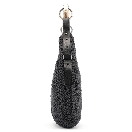 107203 Black Braided Rope Mombasa Shoulder Bag
