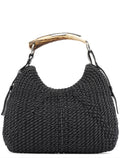 107203 Black Braided Rope Mombasa Shoulder Bag