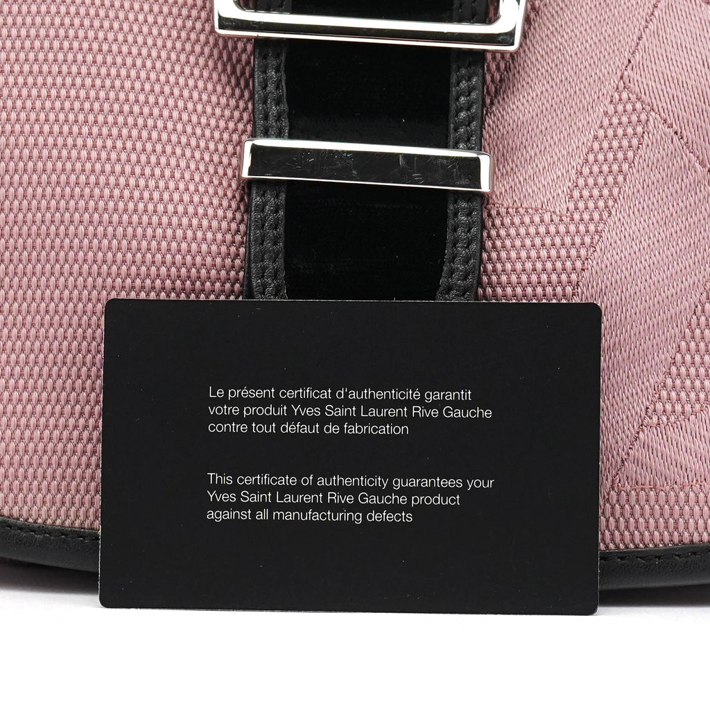 120456 Pink Nylon Velvet Buckle Shoulder Bag