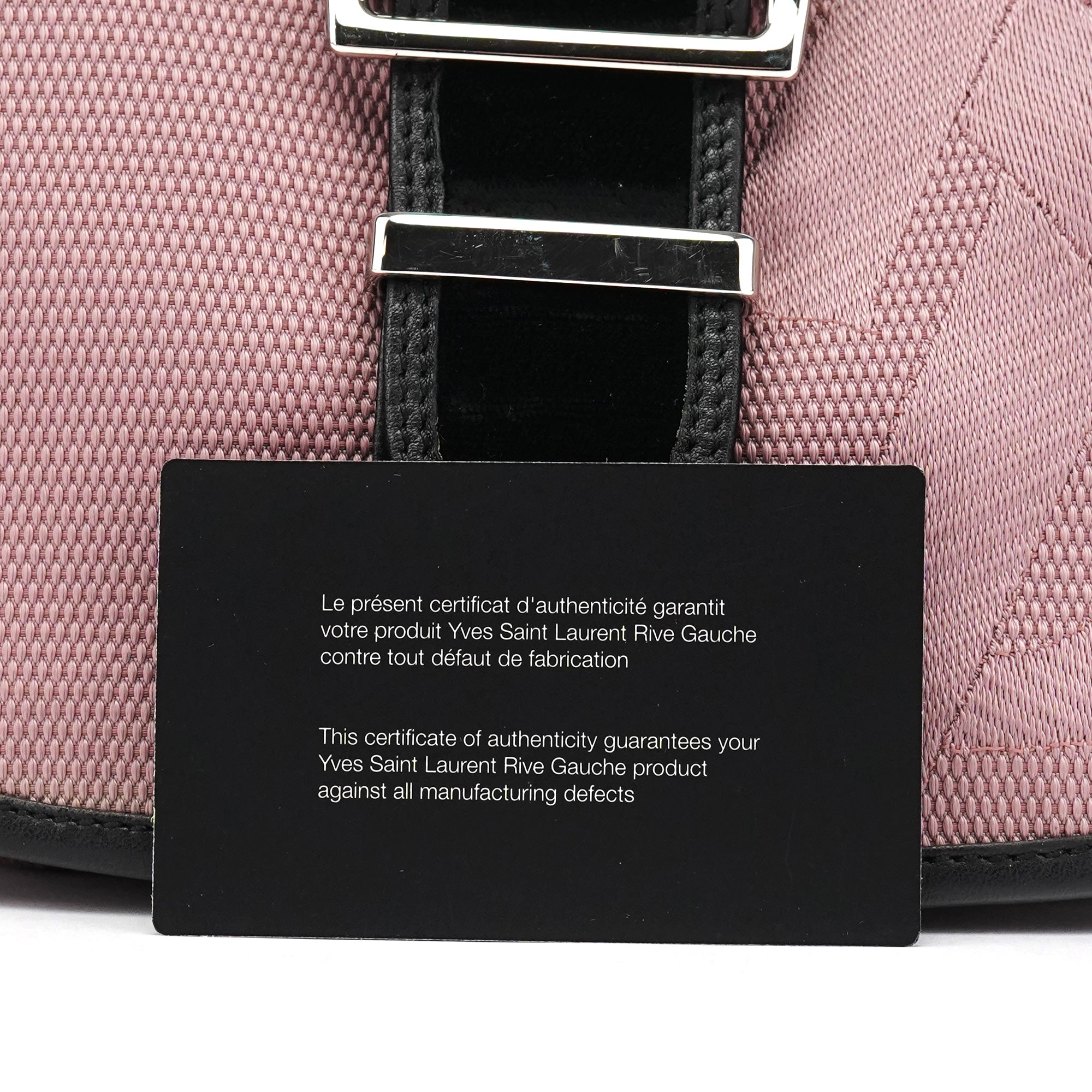 120456 Pink Nylon Velvet Buckle Shoulder Bag