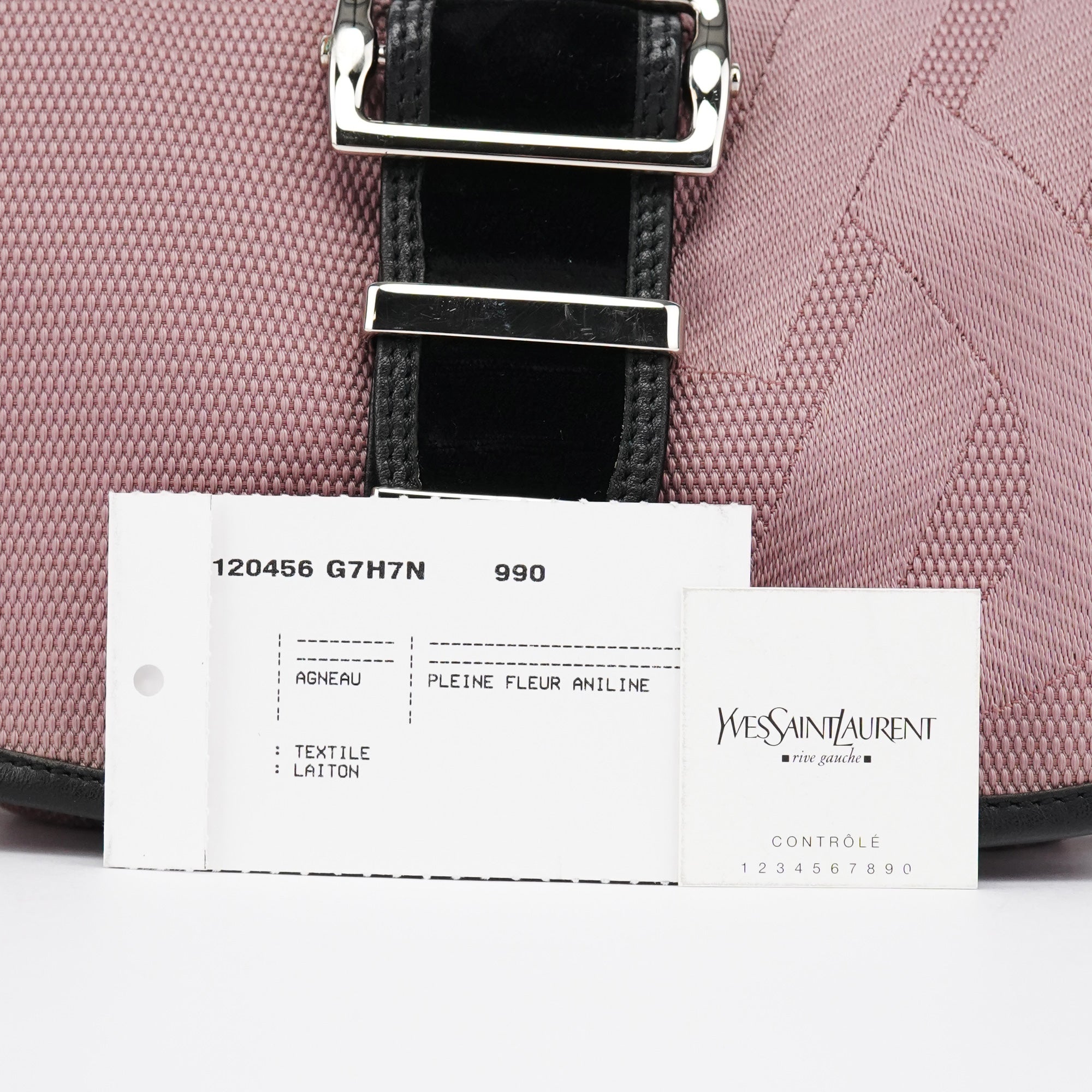 120456 Pink Nylon Velvet Buckle Shoulder Bag
