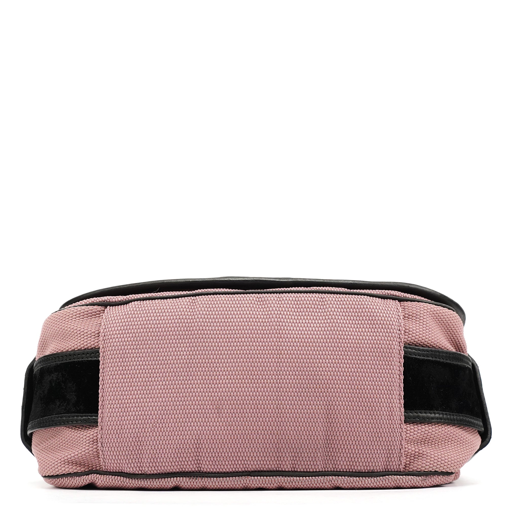 120456 Pink Nylon Velvet Buckle Shoulder Bag