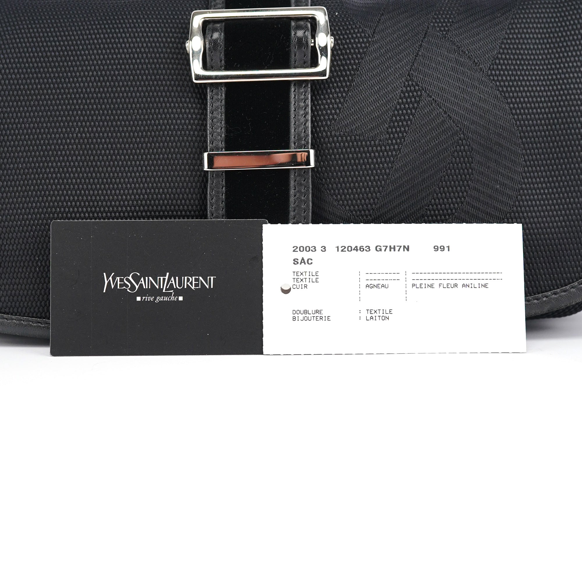120463 Black Nylon Velvet Shoulder Bag