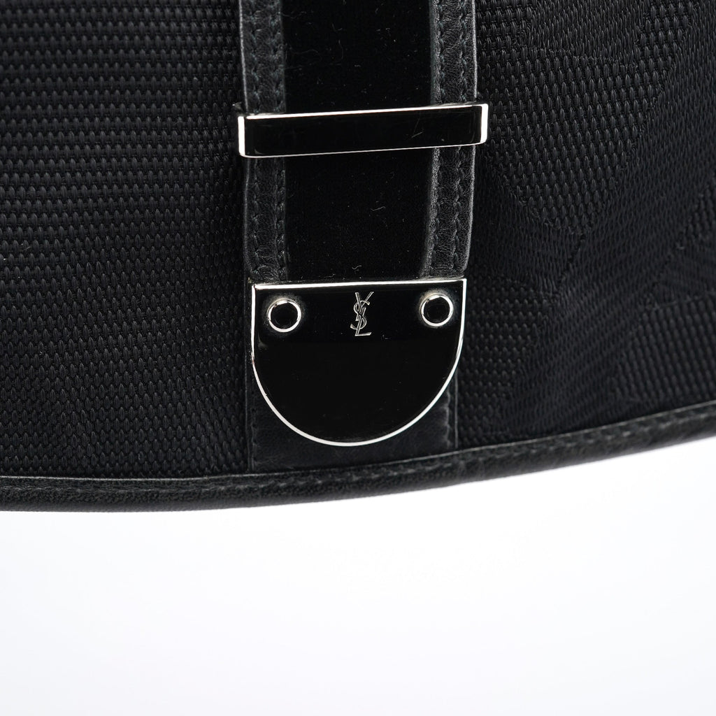 120463 Black Nylon Velvet Shoulder Bag