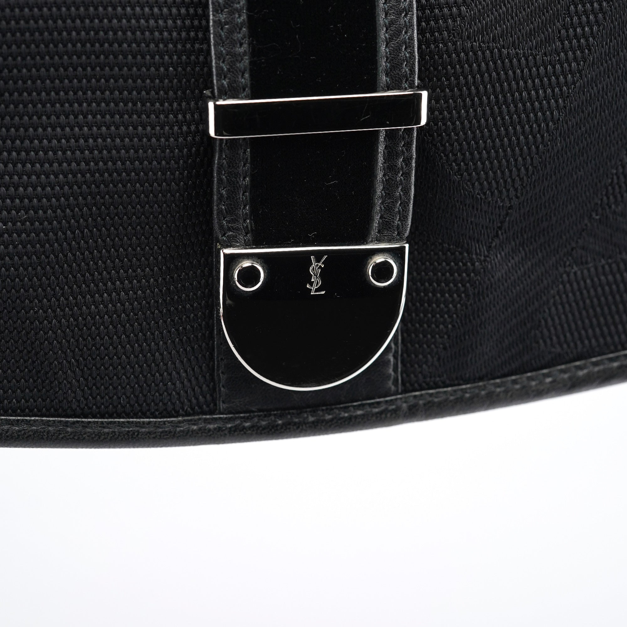 120463 Black Nylon Velvet Shoulder Bag