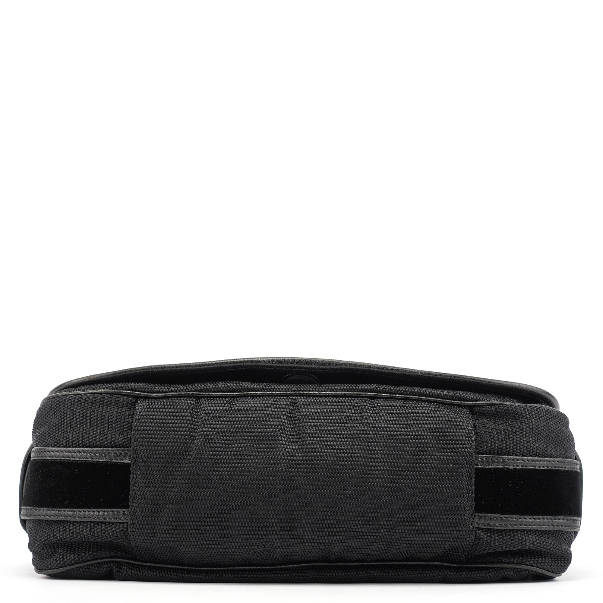 120463 Black Nylon Velvet Shoulder Bag