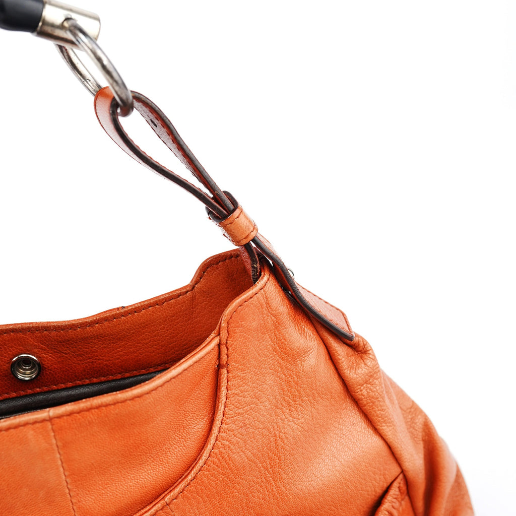 121615 Orange Leather Mombasa Shoulder Bag
