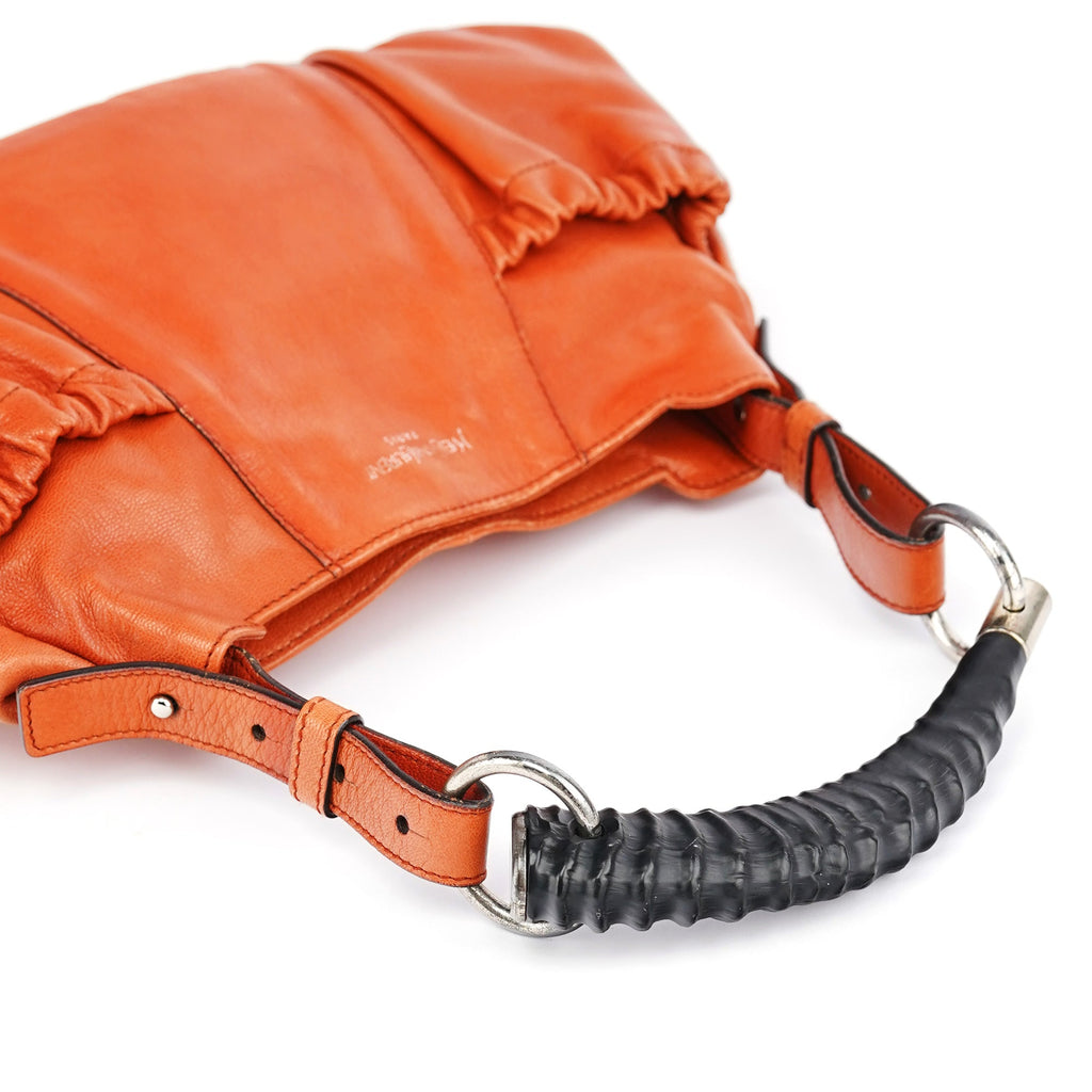 121615 Orange Leather Mombasa Shoulder Bag