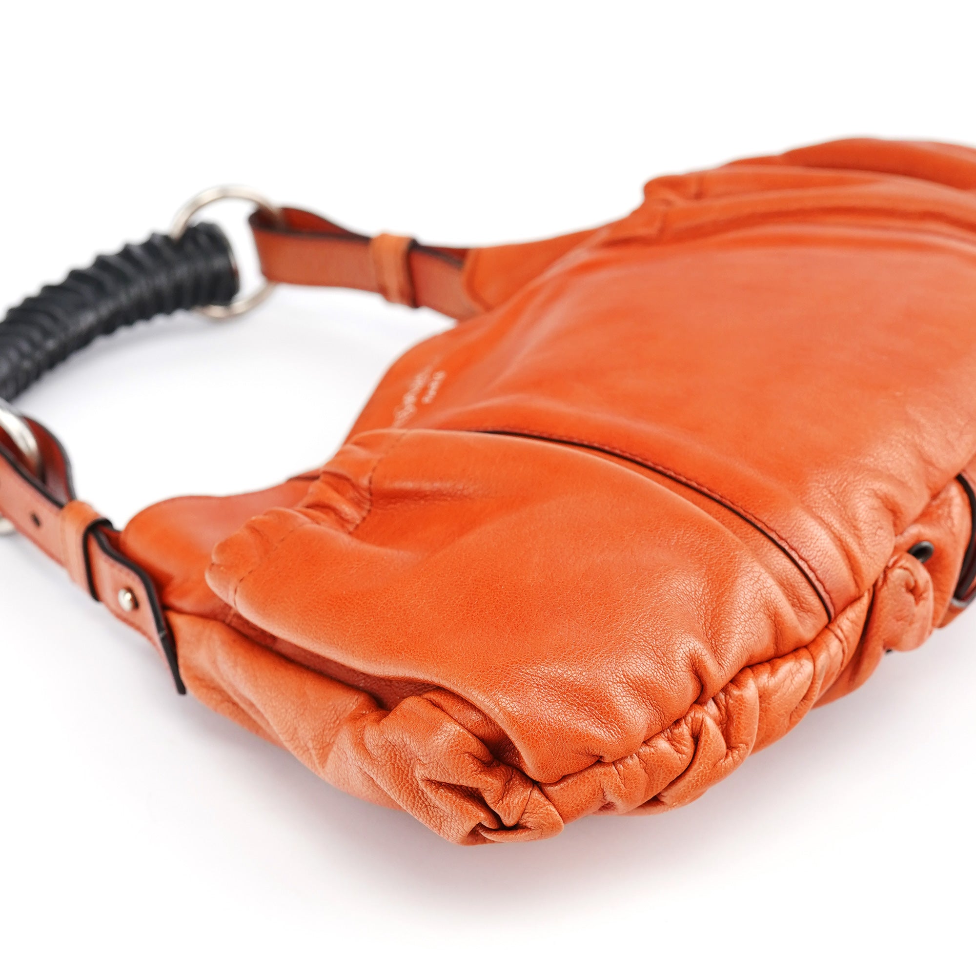 121615 Orange Leather Mombasa Shoulder Bag