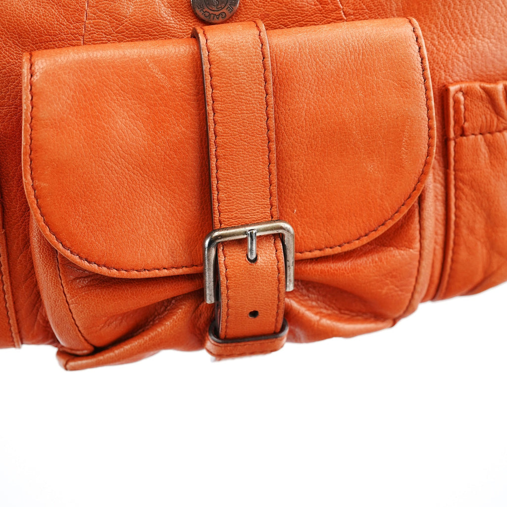 121615 Orange Leather Mombasa Shoulder Bag