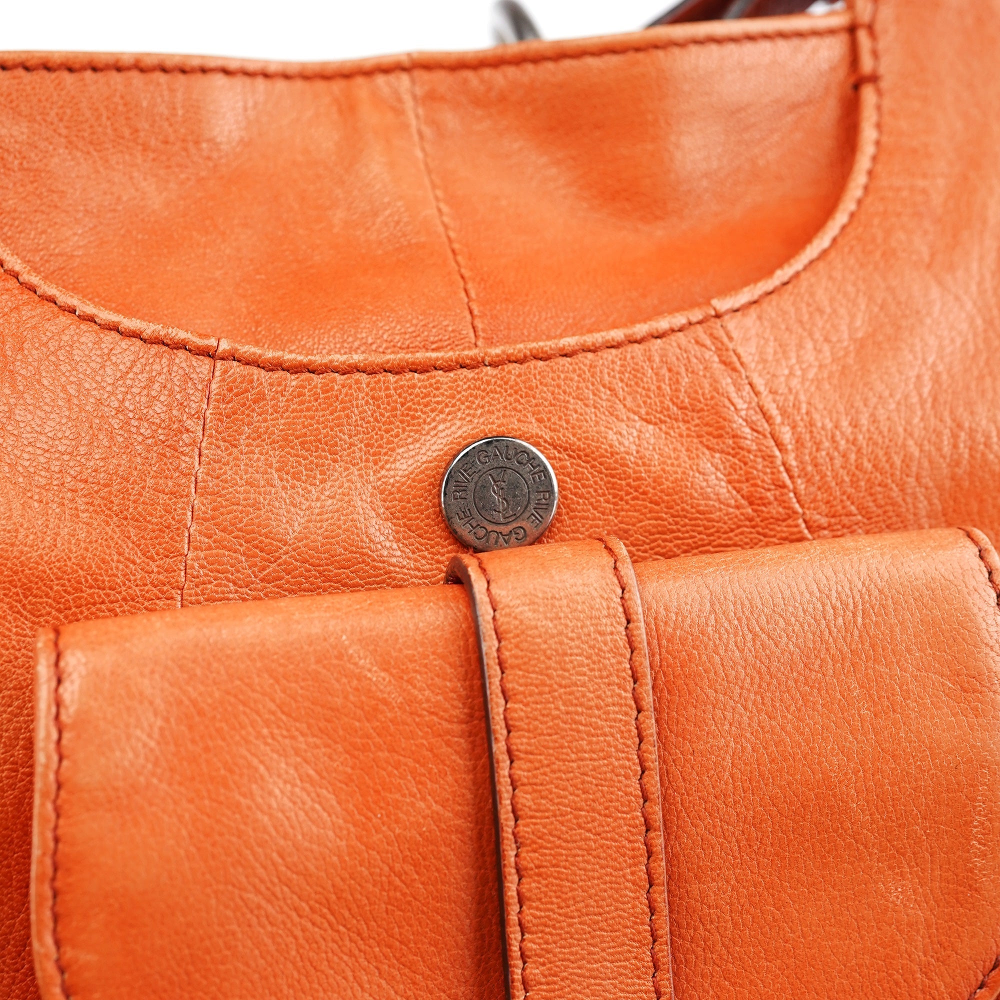 121615 Orange Leather Mombasa Shoulder Bag