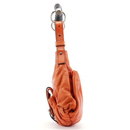 121615 Orange Leather Mombasa Shoulder Bag