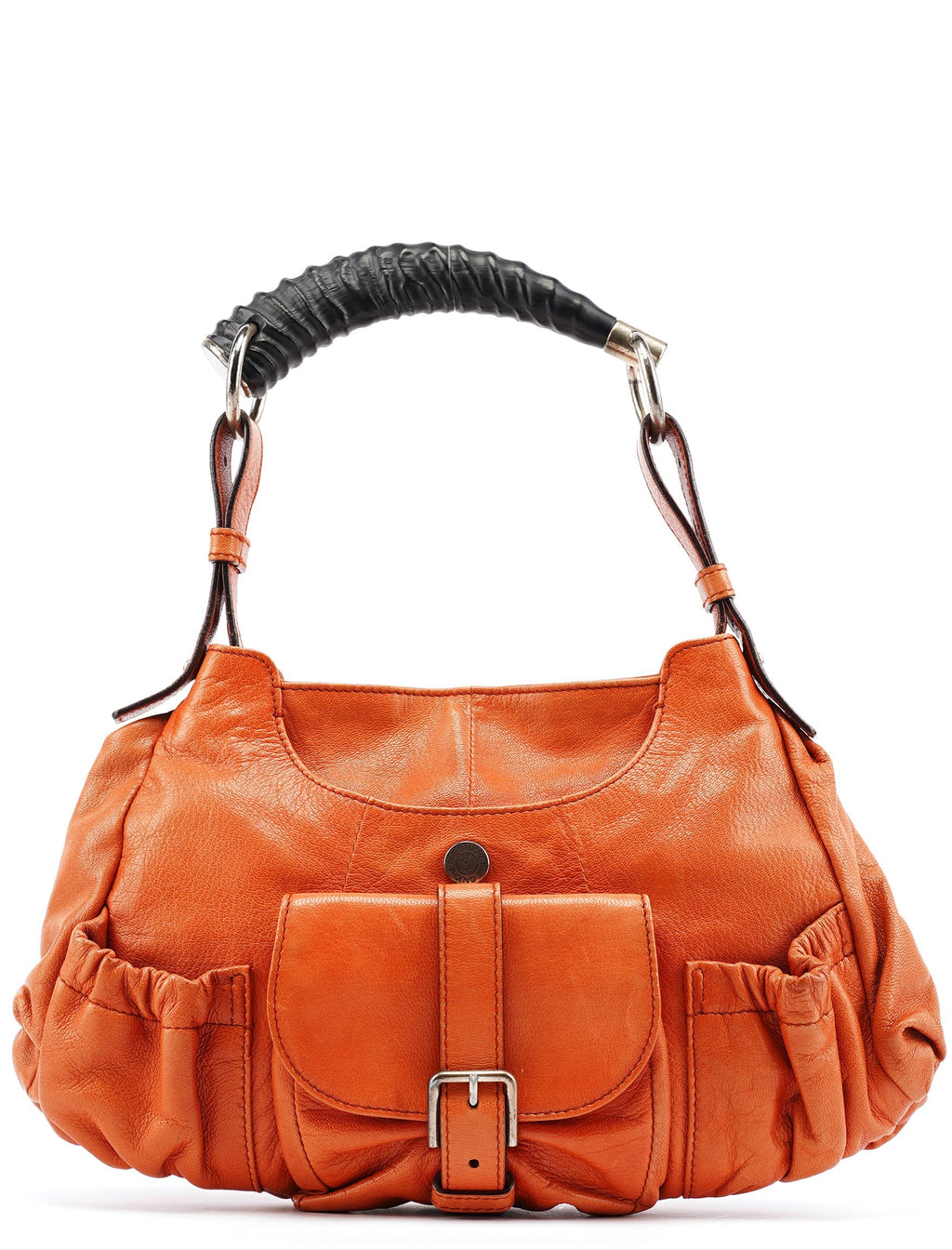 121615 Orange Leather Mombasa Shoulder Bag